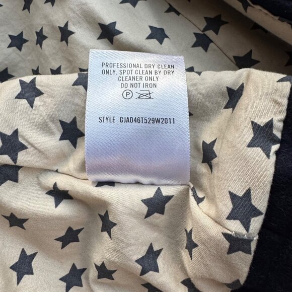 COUNTRY ROAD Hooded Cape Girls 5 Navy Blue Wool Winter Coat Faux Fur Pom Ties - Picture 12 of 12